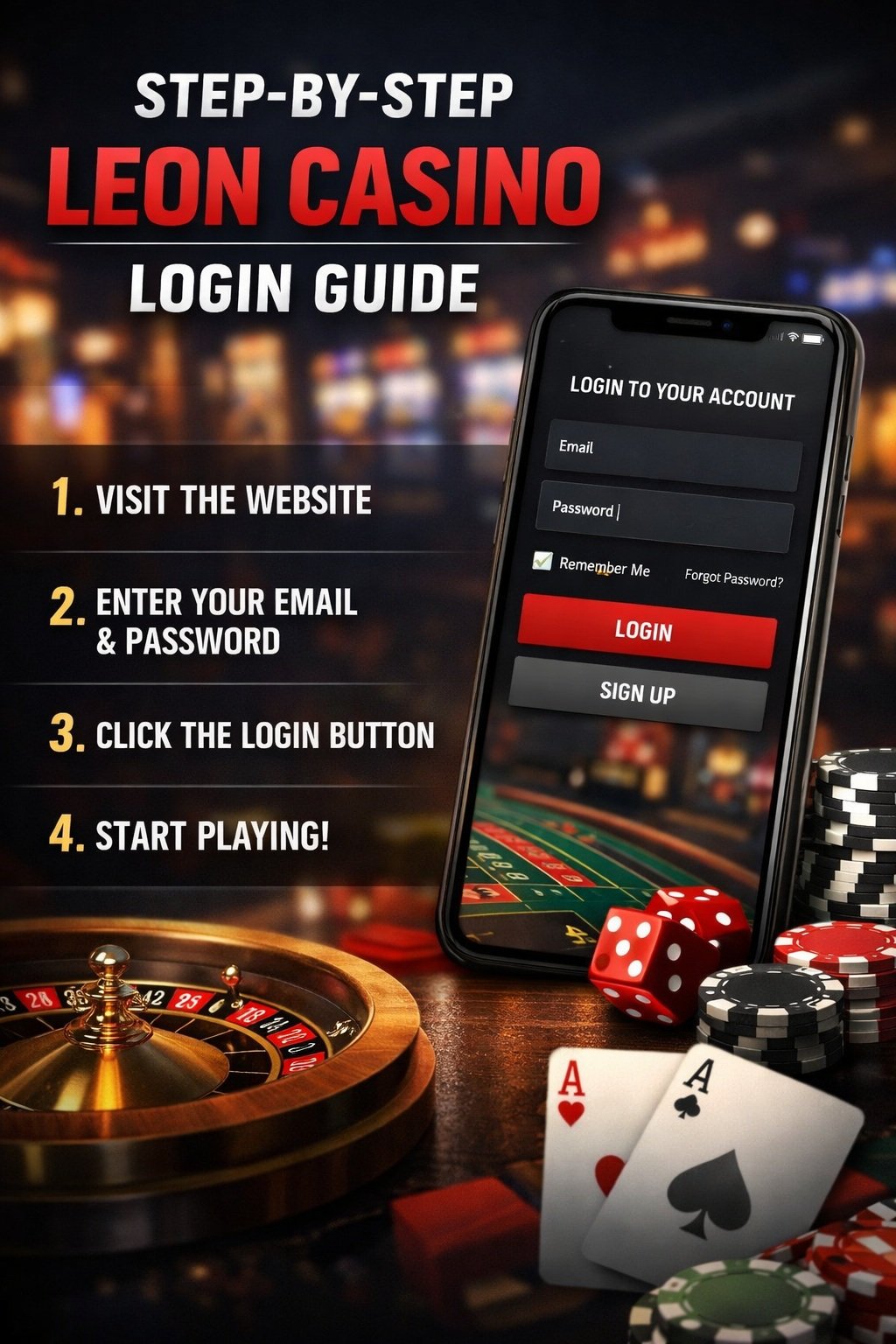 Step-by-step visual guide to Leon Casino login interface and security features